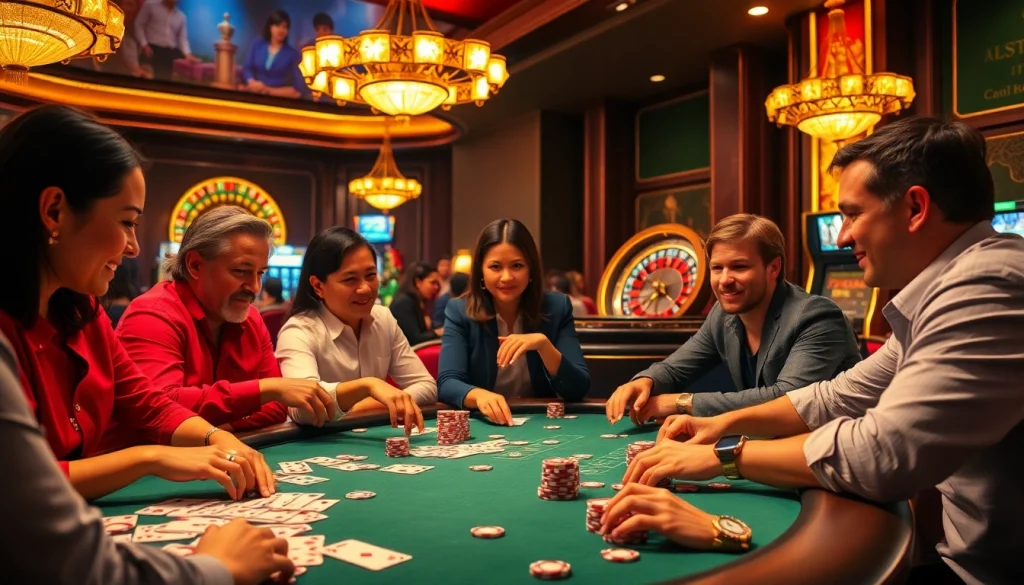 789BET poker players focused on winning at a luxurious casino table with chips and cards.